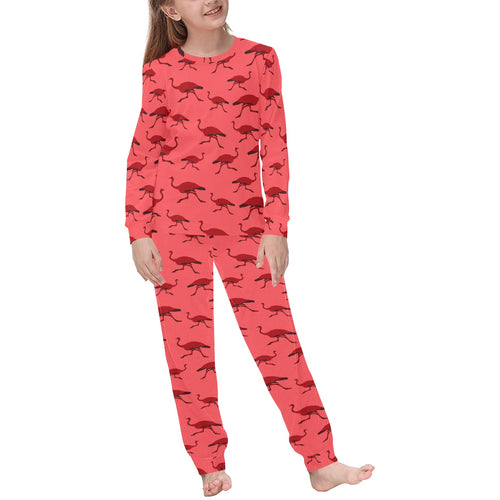 Ostrich Pattern Print Design 03 Kids' Boys' Girls' All Over Print Pajama Set