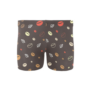Coffee bean leave pattern Men's Swimming Trunks