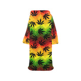 Canabis Marijuana Weed Pattern Print Design 03 Blanket Robe with Sleeves