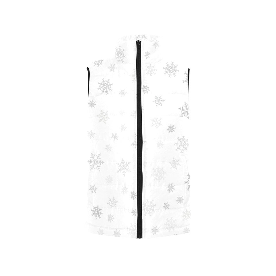 Snowflake pattern white background Women's Padded Vest