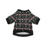 Deer Christmas new year pattern argyle All Over Print Pet Dog Round Neck Fuzzy Shirt
