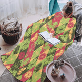 Cool Geometric lime pattern Blanket Robe with Sleeves