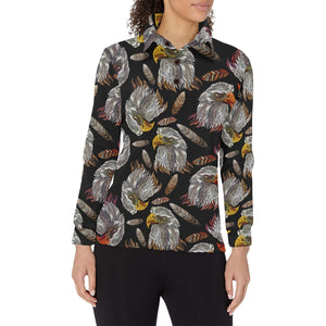 Eagle Pattern Print Design 05 Women's Long Sleeve Polo Shirt
