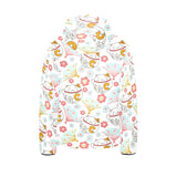 Maneki neko cat fan sakura Kids' Boys' Girls' Padded Hooded Jacket