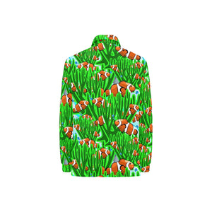 Clown Fish Pattern Print Design 01 Women's Long Sleeve Polo Shirt