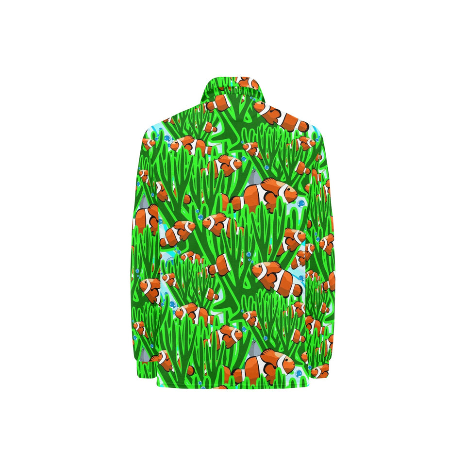 Clown Fish Pattern Print Design 01 Women's Long Sleeve Polo Shirt