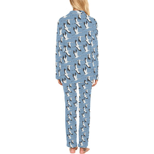 Seagull Pattern Print Design 04 Women's Long Pajama Set