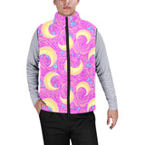 Moon pink rose background Men's Padded Vest