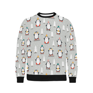 Cute Penguin christmas pattern Men's Crew Neck Sweatshirt
