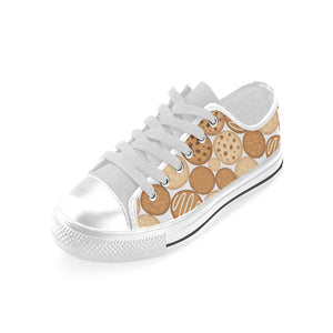Various cookie pattern Men's Low Top Shoes White