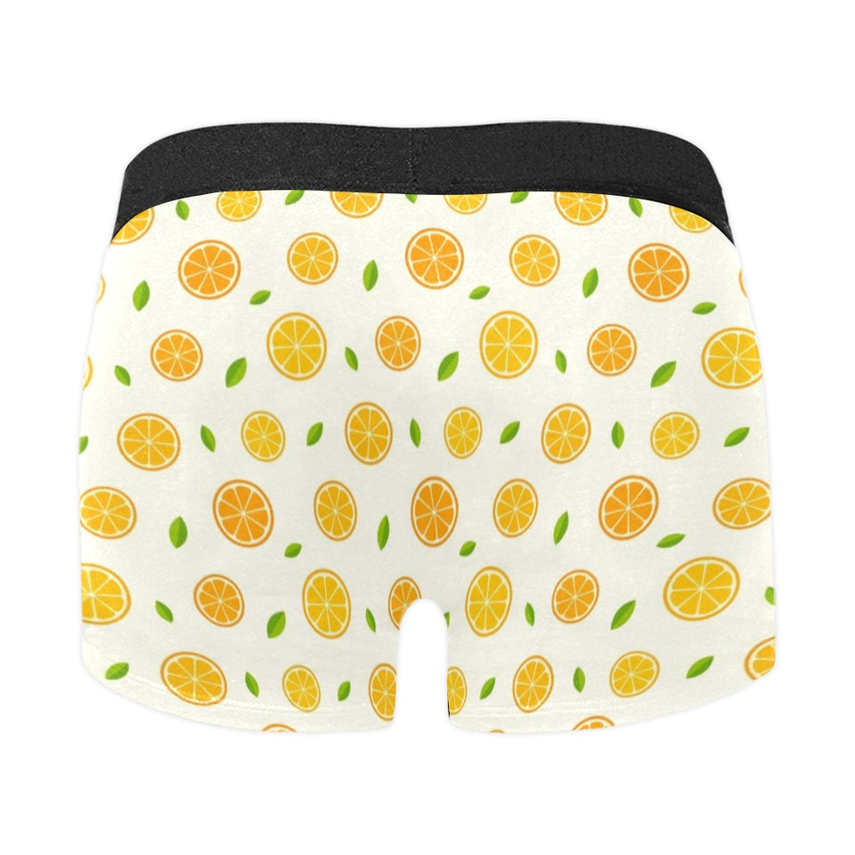 oranges leaves pattern Men's All Over Print Boxer Briefs Men's Underwear