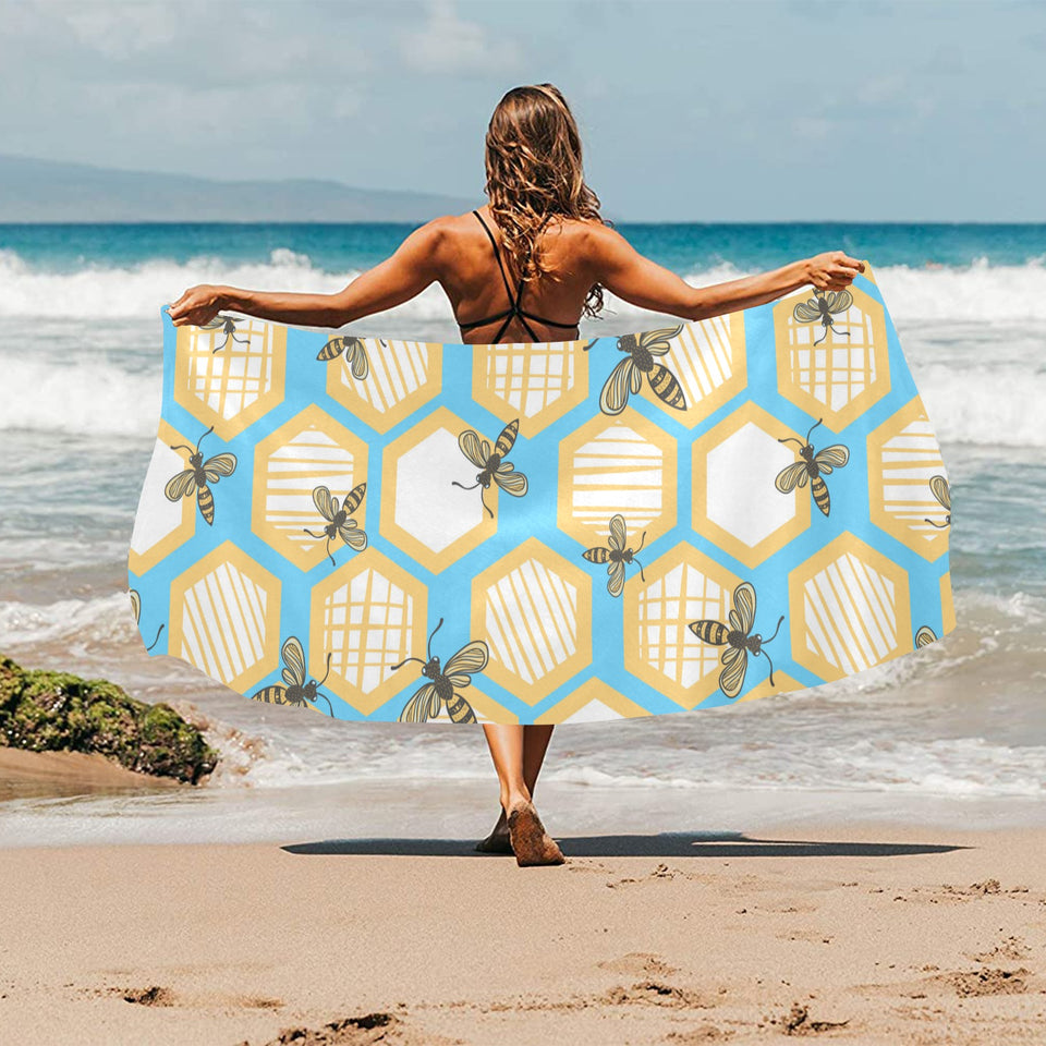 Bee honeycomb pattern Beach Towel