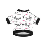 Hand Drawn faces of pandas pattern All Over Print Pet Dog Round Neck Fuzzy Shirt