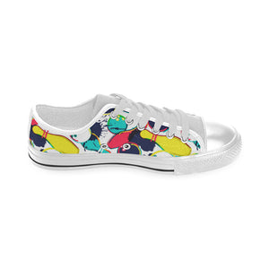 watercolor bowling ball pins Men's Low Top Shoes White