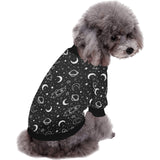 Hand drawn space rocket star planet All Over Print Pet Dog Round Neck Fuzzy Shirt