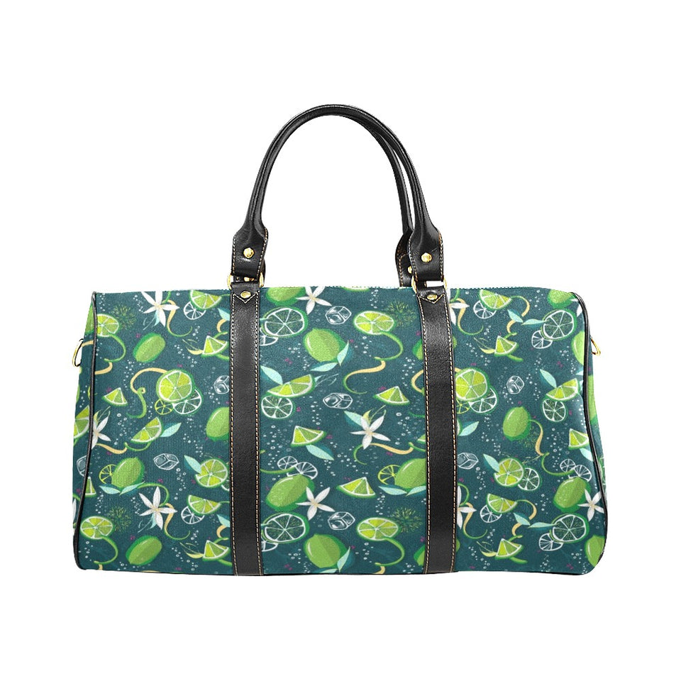 Lime ice flower pattern Travel Bag