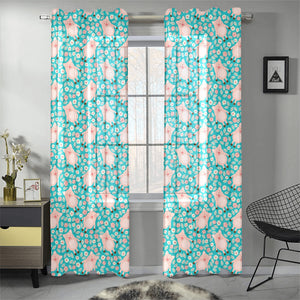 Pig Pattern Print Design 01 Gauze Curtain