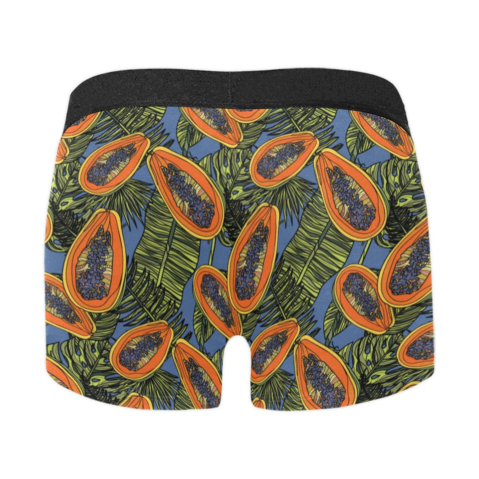 Colorful papaya tropical leaves Men's All Over Print Boxer Briefs Men's Underwear