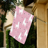 Llama Alpaca pink background House Flag Garden Flag