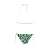 Colorful parrot exotic flower leaves Sexy Bikinis Two-Piece Swimsuits