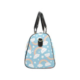 Cute rainbow clound star pattern blue background Travel Bag