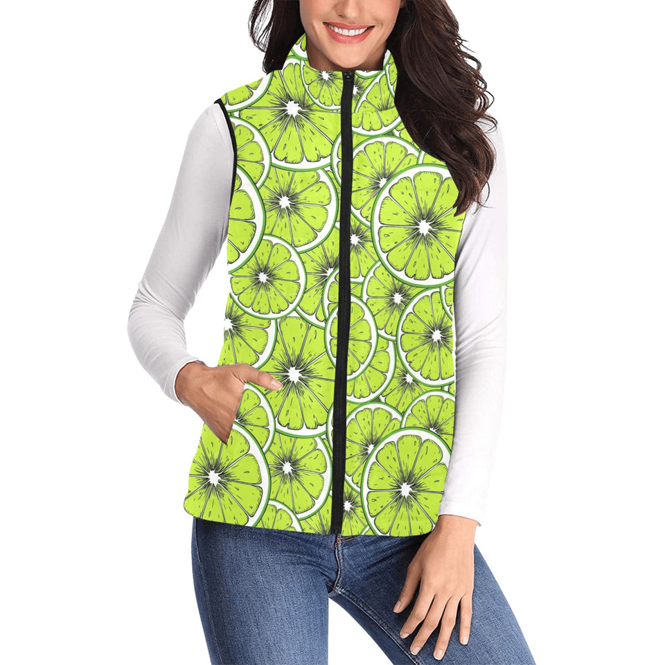 Slices of Lime design pattern Women's Padded Vest