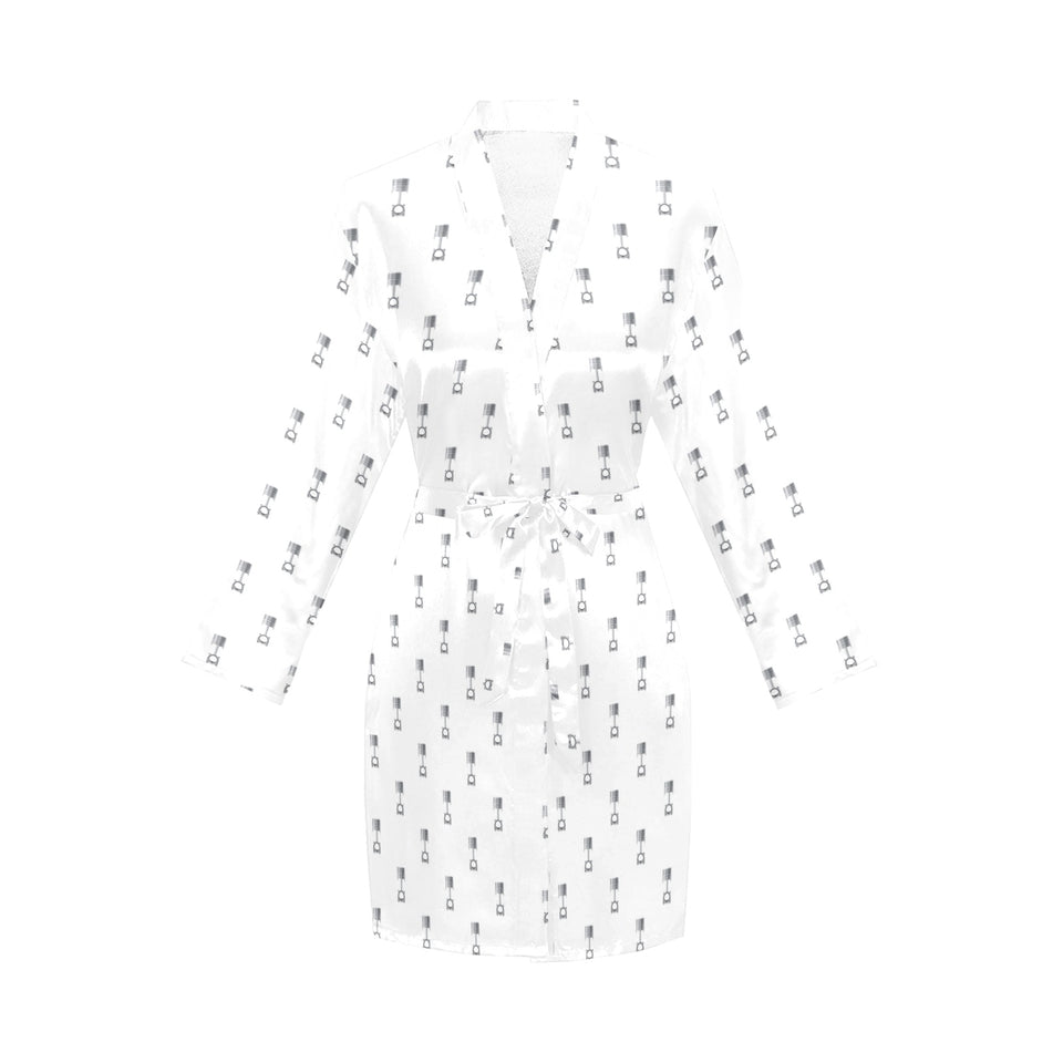 Engine Piston Background Pattern Print Design 01 Women's Long Sleeve Belted Night Robe