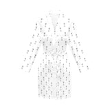 Engine Piston Background Pattern Print Design 01 Women's Long Sleeve Belted Night Robe