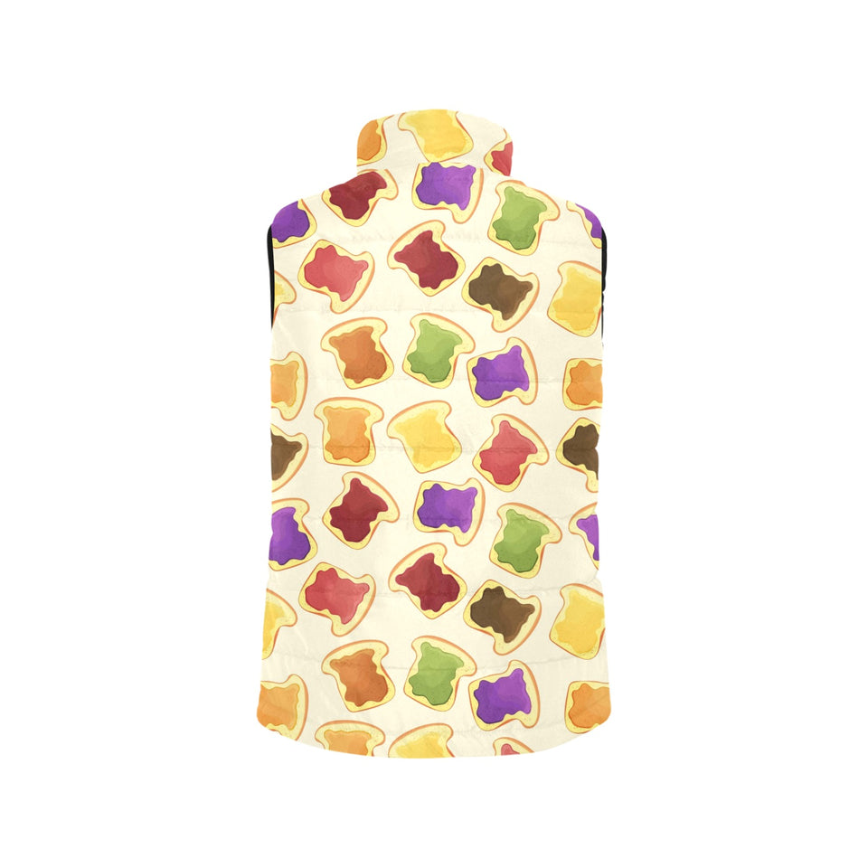 Bread Toast Pattern Print Design 02 Men's Padded Vest