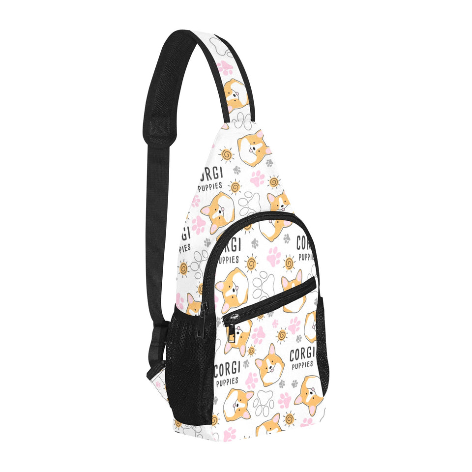 Corgi Dog Pattern All Over Print Chest Bag