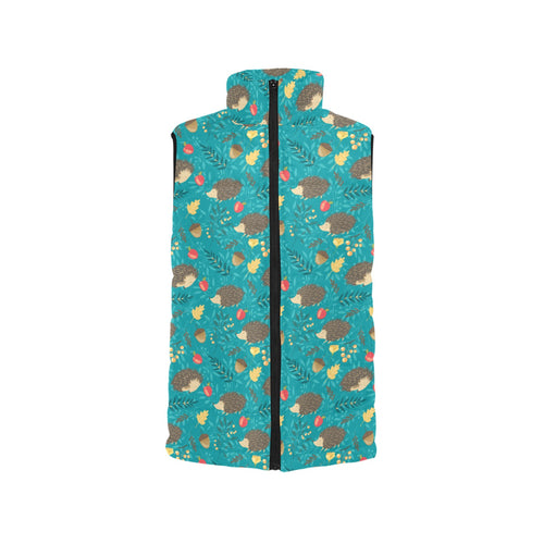 Hedgehog Pattern Print Design 01 Women's Padded Vest