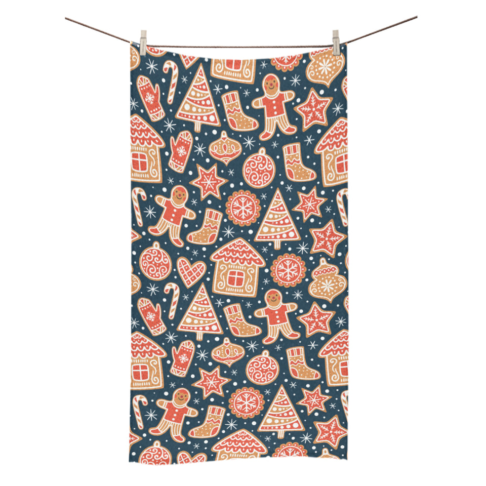 Christmas gingerbread cookie pattern Bath Towel