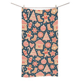 Christmas gingerbread cookie pattern Bath Towel