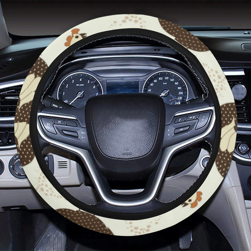 Cute rooster chicken cock Car Steering Wheel Cover