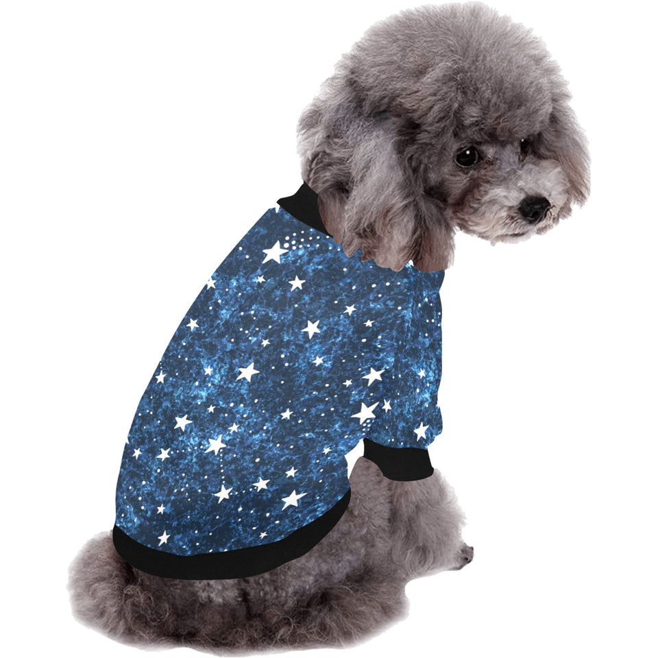 Night sky star pattern All Over Print Pet Dog Round Neck Fuzzy Shirt