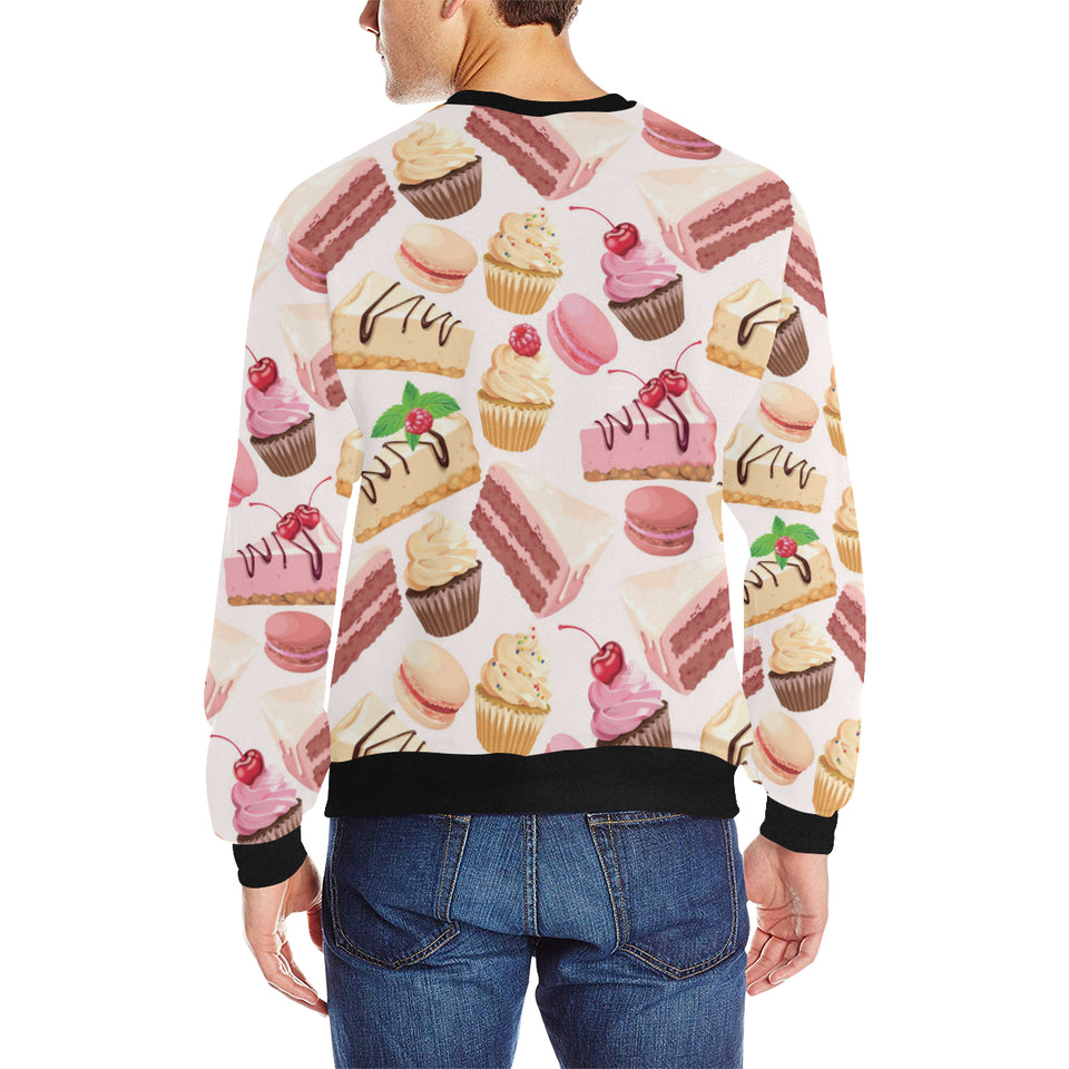 Cake cupcake sweets pattern Men's Crew Neck Sweatshirt
