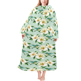 Hummingbird Pattern Print Design 01 Blanket Robe with Sleeves