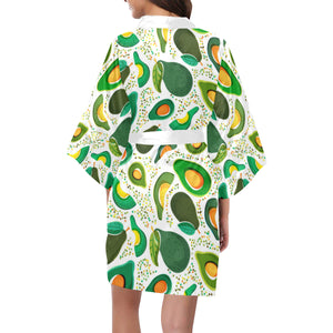 Avocado design pattern Women's Short Kimono Robe
