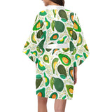 Avocado design pattern Women's Short Kimono Robe