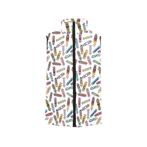 Skate Board Pattern Print Design 05 Men's Padded Vest