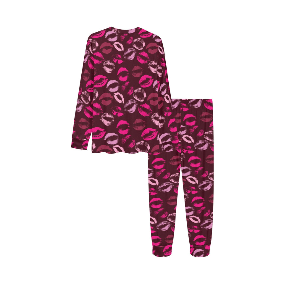 Lips Pattern Print Design 03 Kids' Boys' Girls' All Over Print Pajama Set