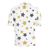 hand drawn gold black star pattern Men's All Over Print Polo Shirt