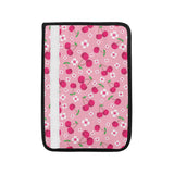 cherry flower pattern pink background Car Seat Belt Cover