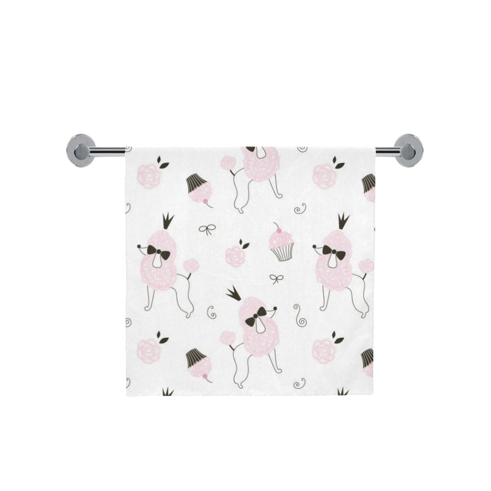 Poodle dog rose cake pattern Bath Towel