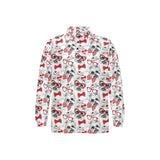 Yorkshire Terrier Pattern Print Design 04 Men's Long Sleeve Polo Shirt