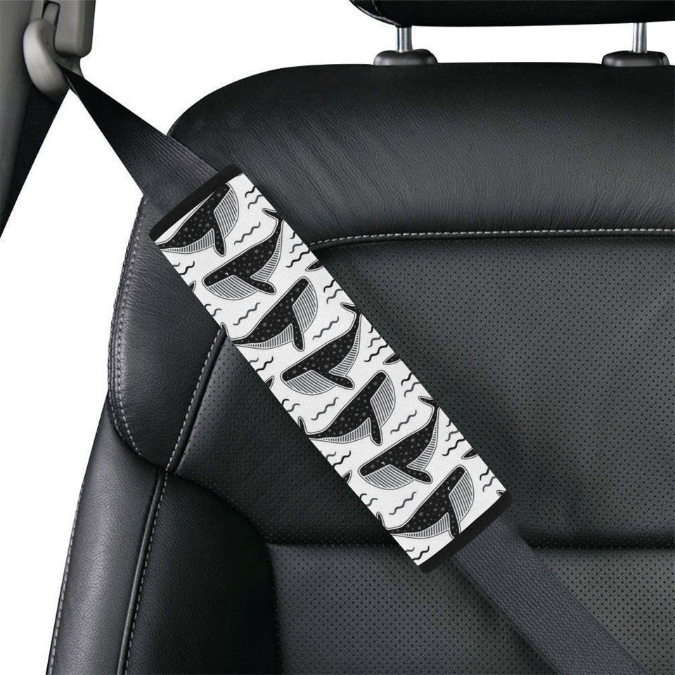 Black whale pattern Car Seat Belt Cover
