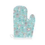 Cute koalas blue background pattern Heat Resistant Oven Mitts
