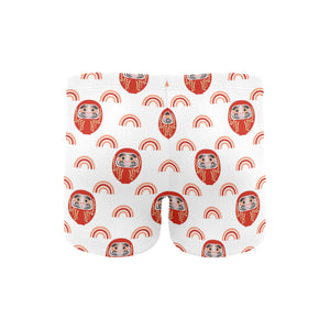 Daruma japanese wooden doll design pattern Men's Swimming Trunks