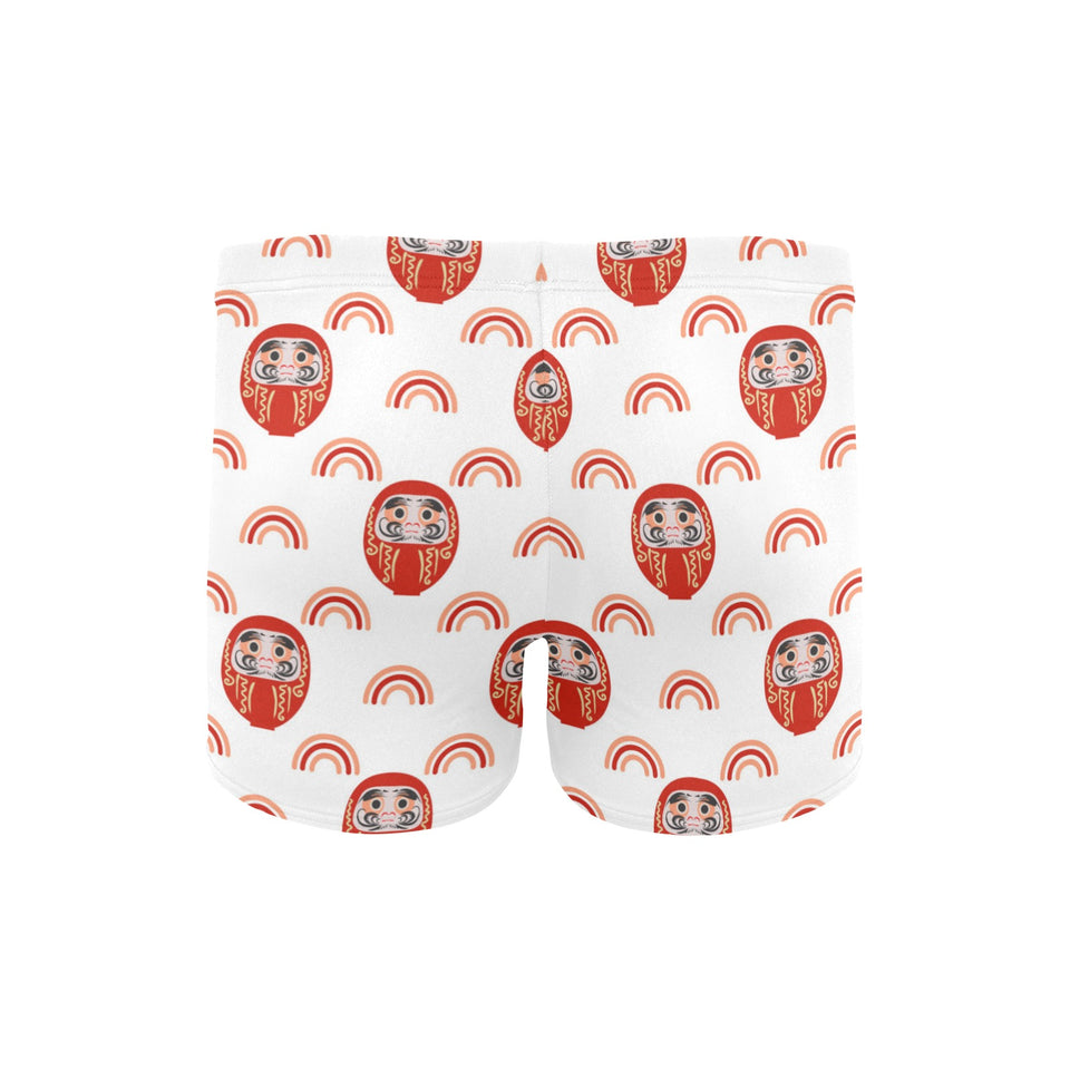 Daruma japanese wooden doll design pattern Men's Swimming Trunks