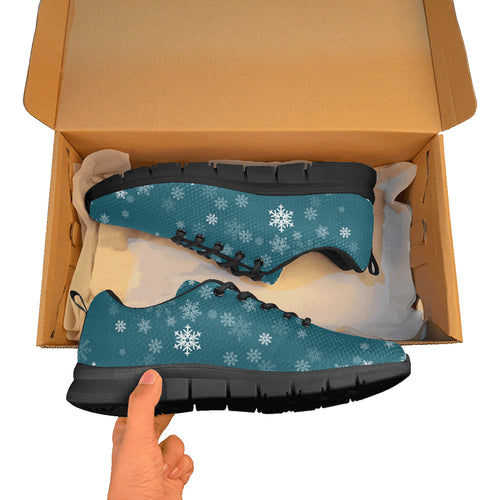 Snowflake pattern dark background Women's Sneaker Shoes